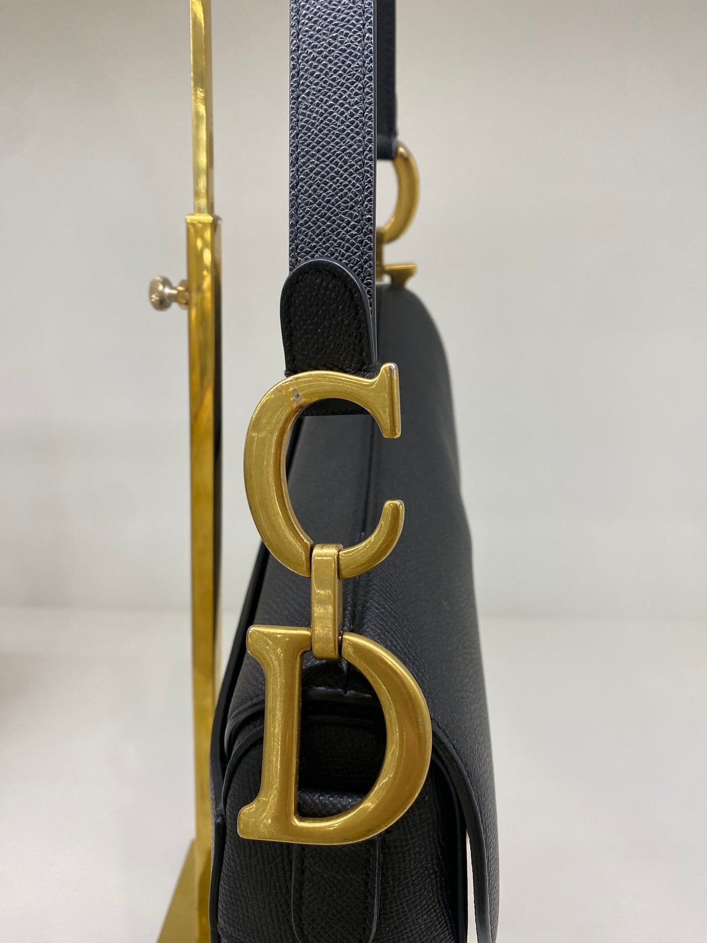 Christian Dior Saddle Bag Medium Black GHW