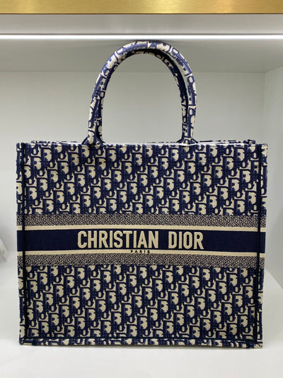 Christian Dior Large Navy Blue Book Tote