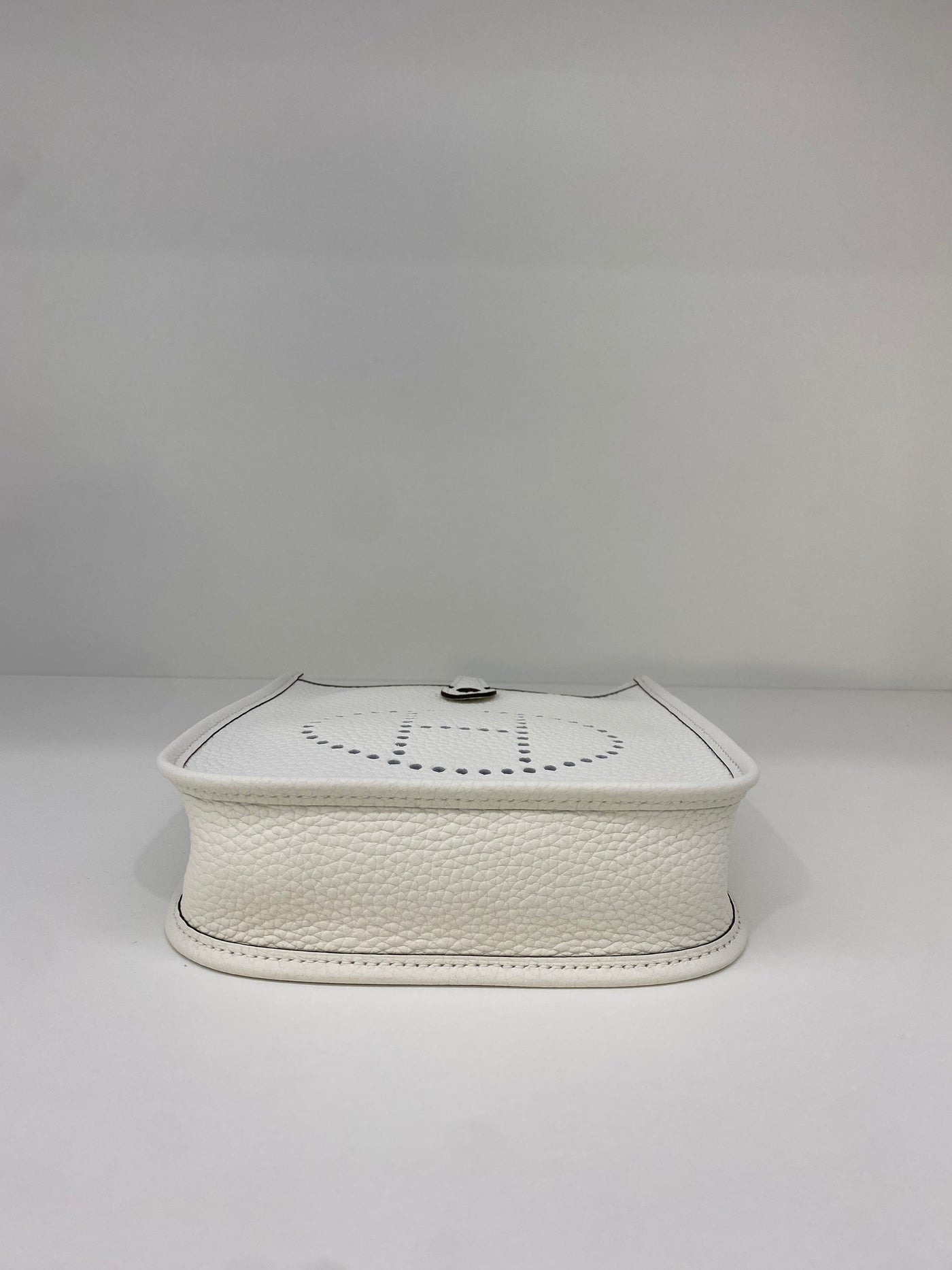 Hermes Mini Evelyne White PHW