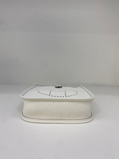 Hermes Mini Evelyne White PHW