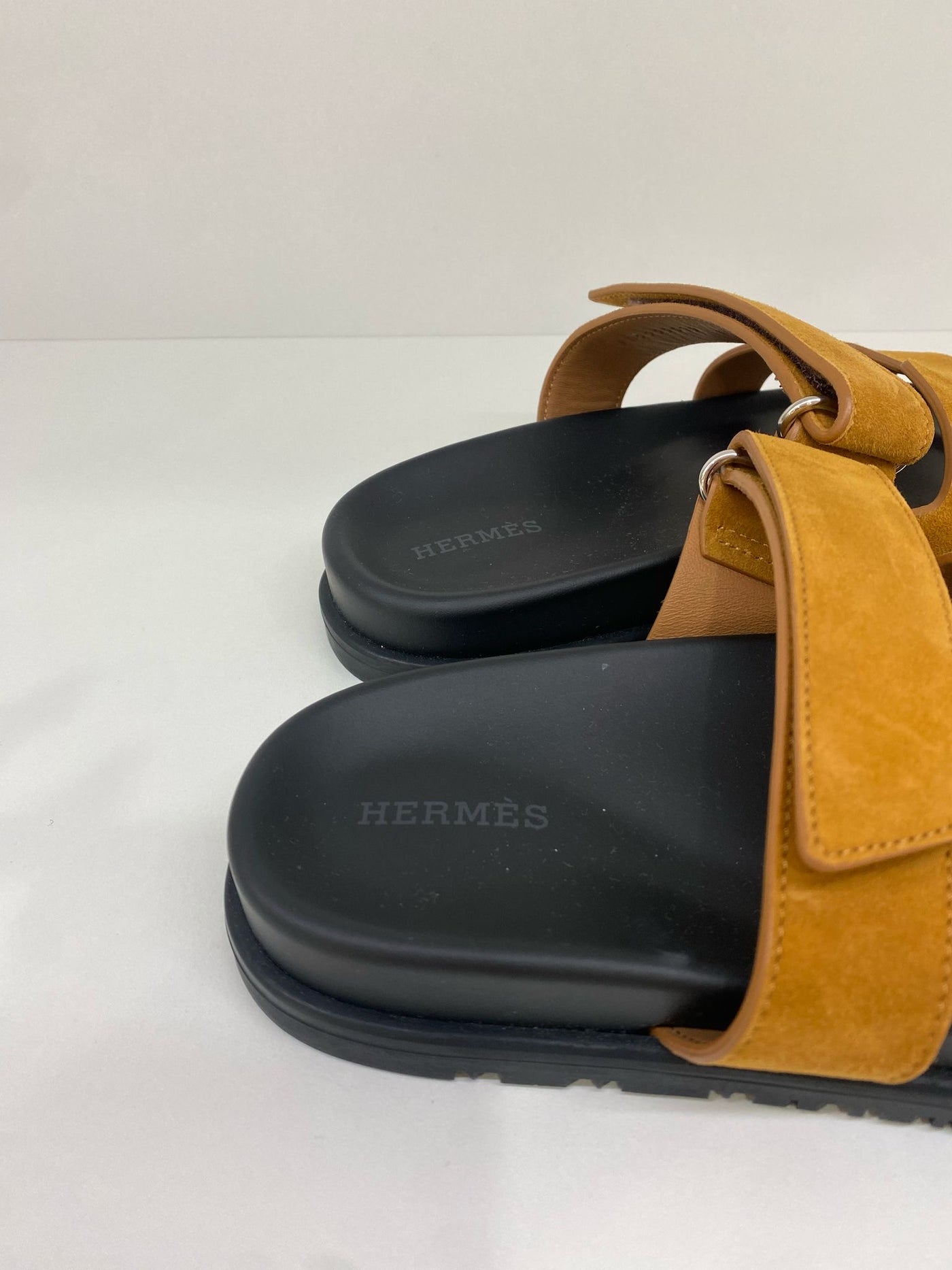 Hermes Chypre Gold Suede Size 37.5