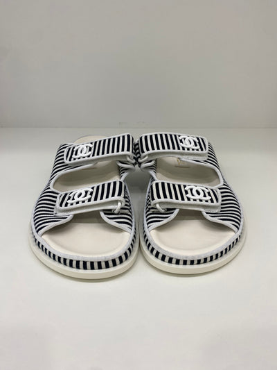 Chanel Dad Sandals Stripe Size 38