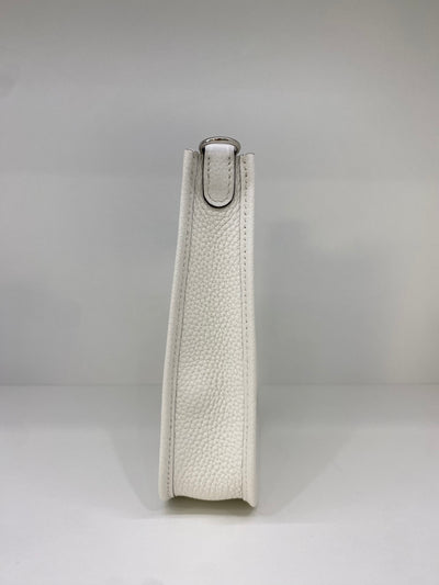 Hermes Mini Evelyne White PHW