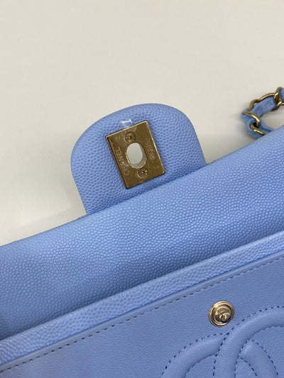 Chanel Small Classic Flap Blue CGHW