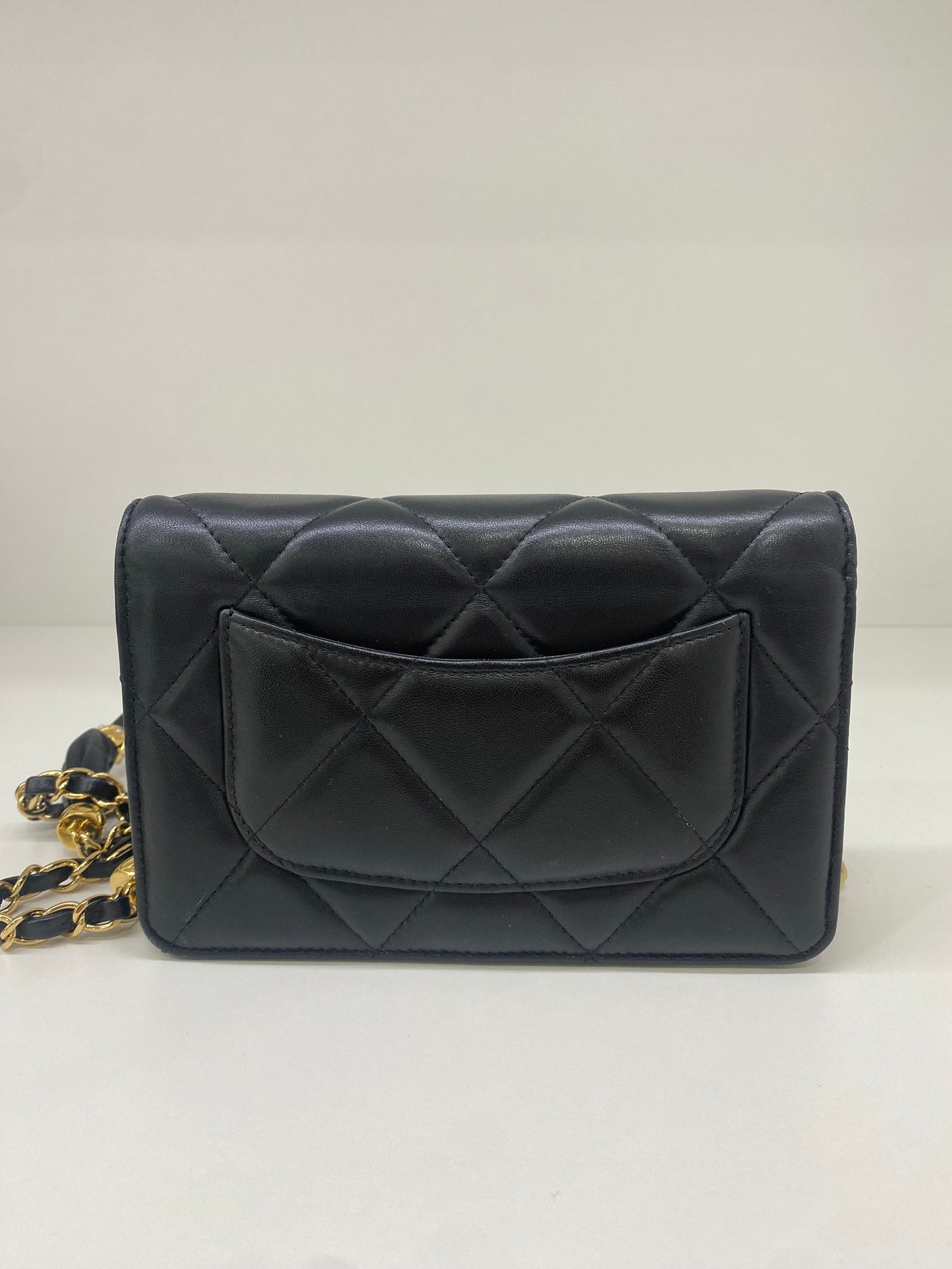 Chanel Black WOC Lambskin Strap Detail GHW