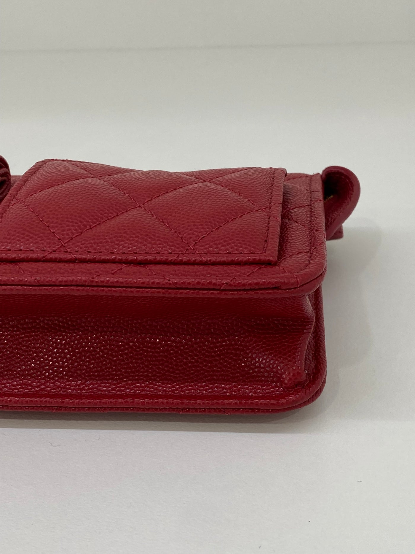 Chanel Pouch with chain - Red Caviar GHW