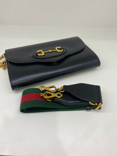 Gucci Horsebit Black Bag GHW