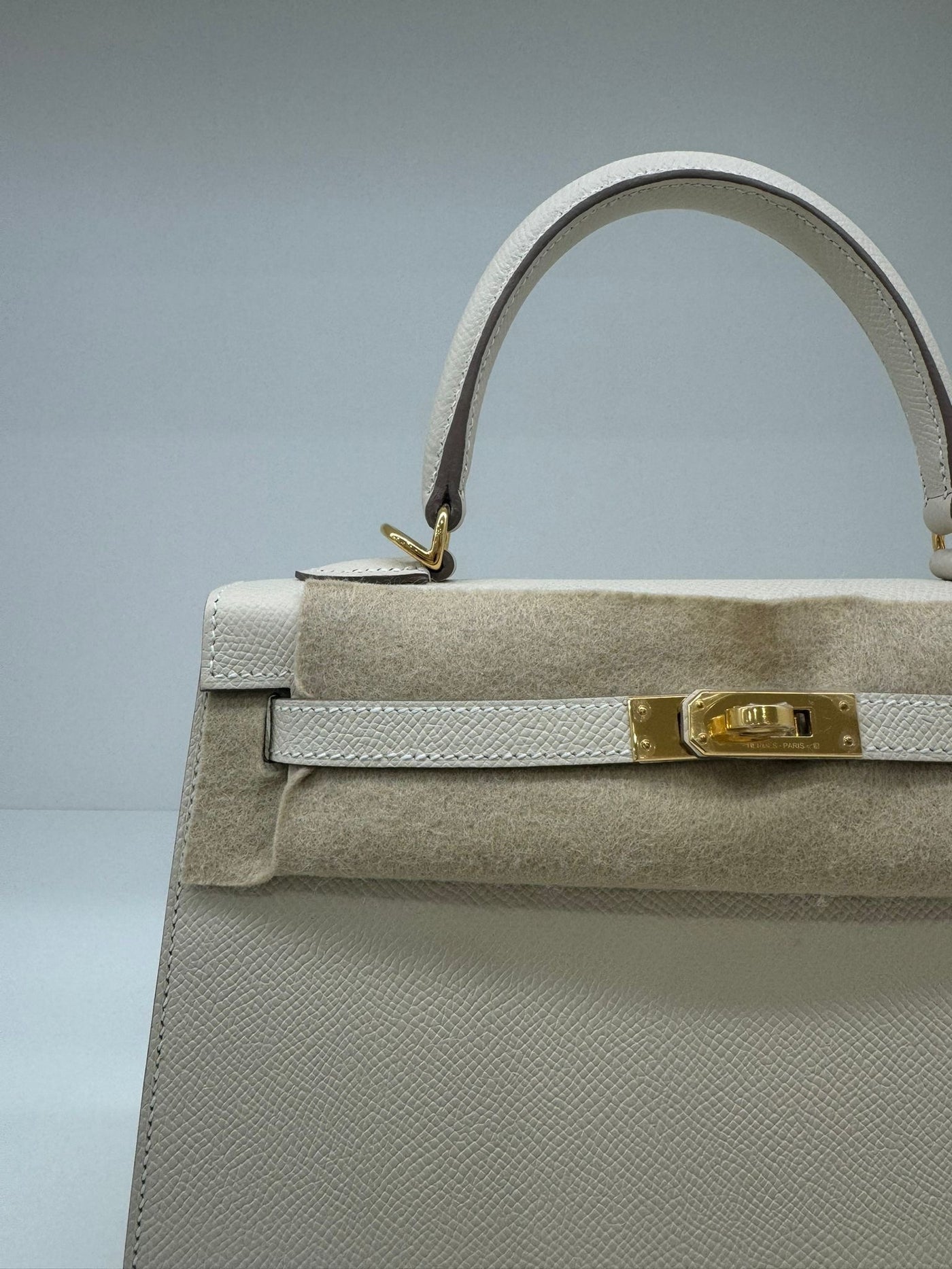 Hermes Kelly 25 Craie GHW