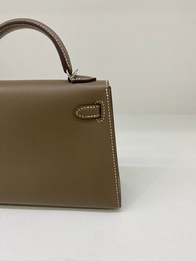 Hermes Mini Kelly Etoupe PHW