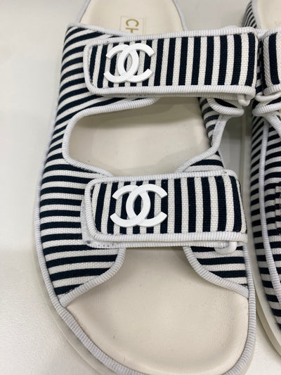 Chanel Dad Sandals Stripe Size 38