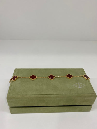 Van Cleef Vintage Alhambra Bracelet 5 motif Carnelian YG