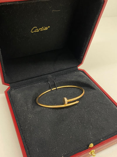 Cartier Juste Un Clou Bracelet Rose Gold Small Diamonds - Size 16