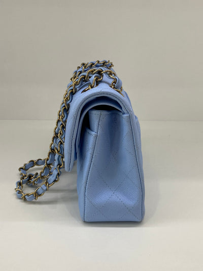 Chanel Small Classic Flap Blue CGHW