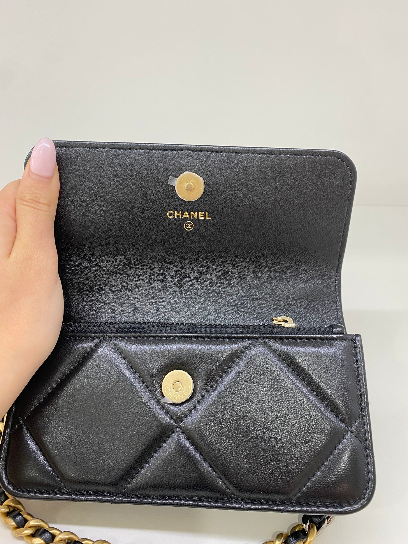 Chanel 19 Mini WOC Black