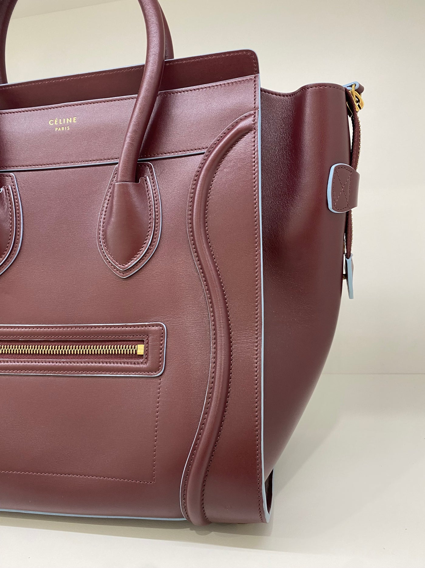 Celine Luggage Bag Burgundy