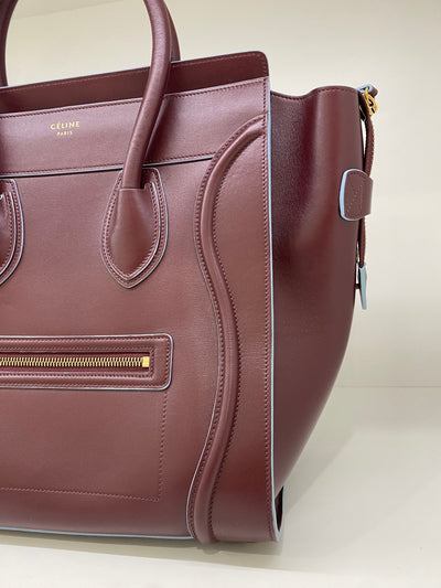 Celine Luggage Bag Burgundy