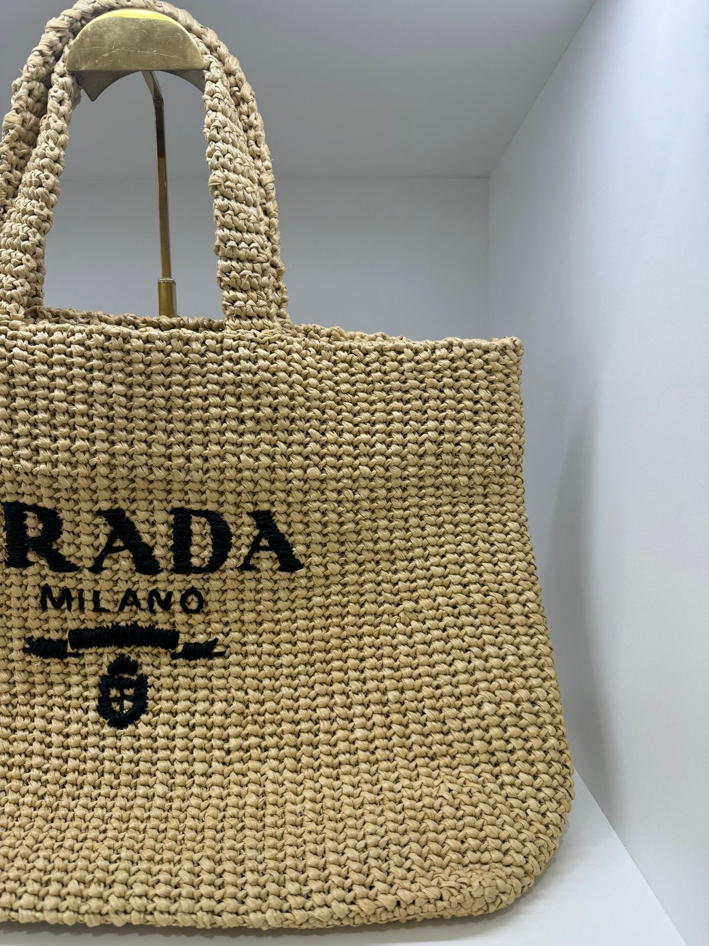 Prada Raffia Tote Large