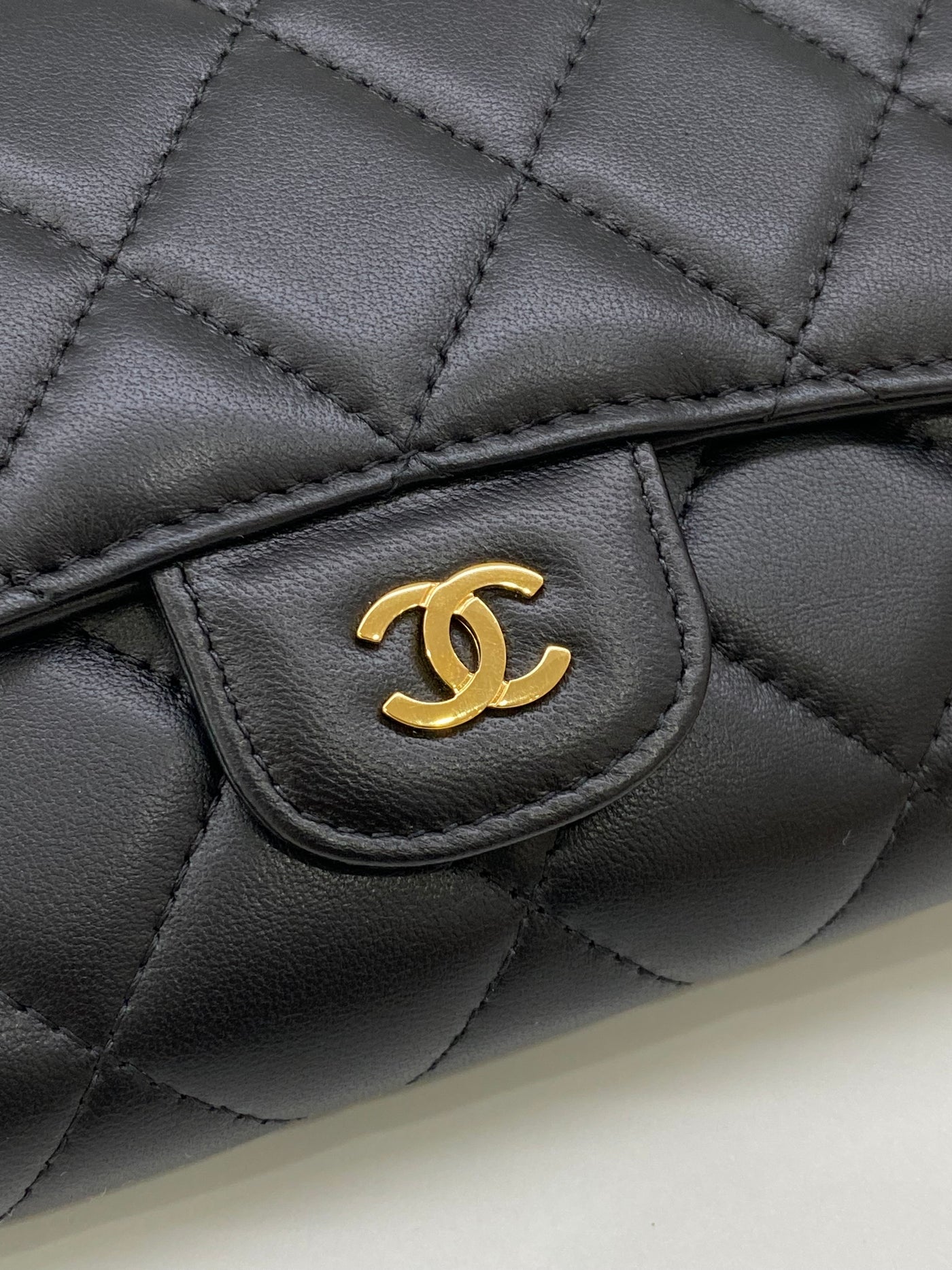 Chanel Classic Flap Wallet Black Lambskin GHW