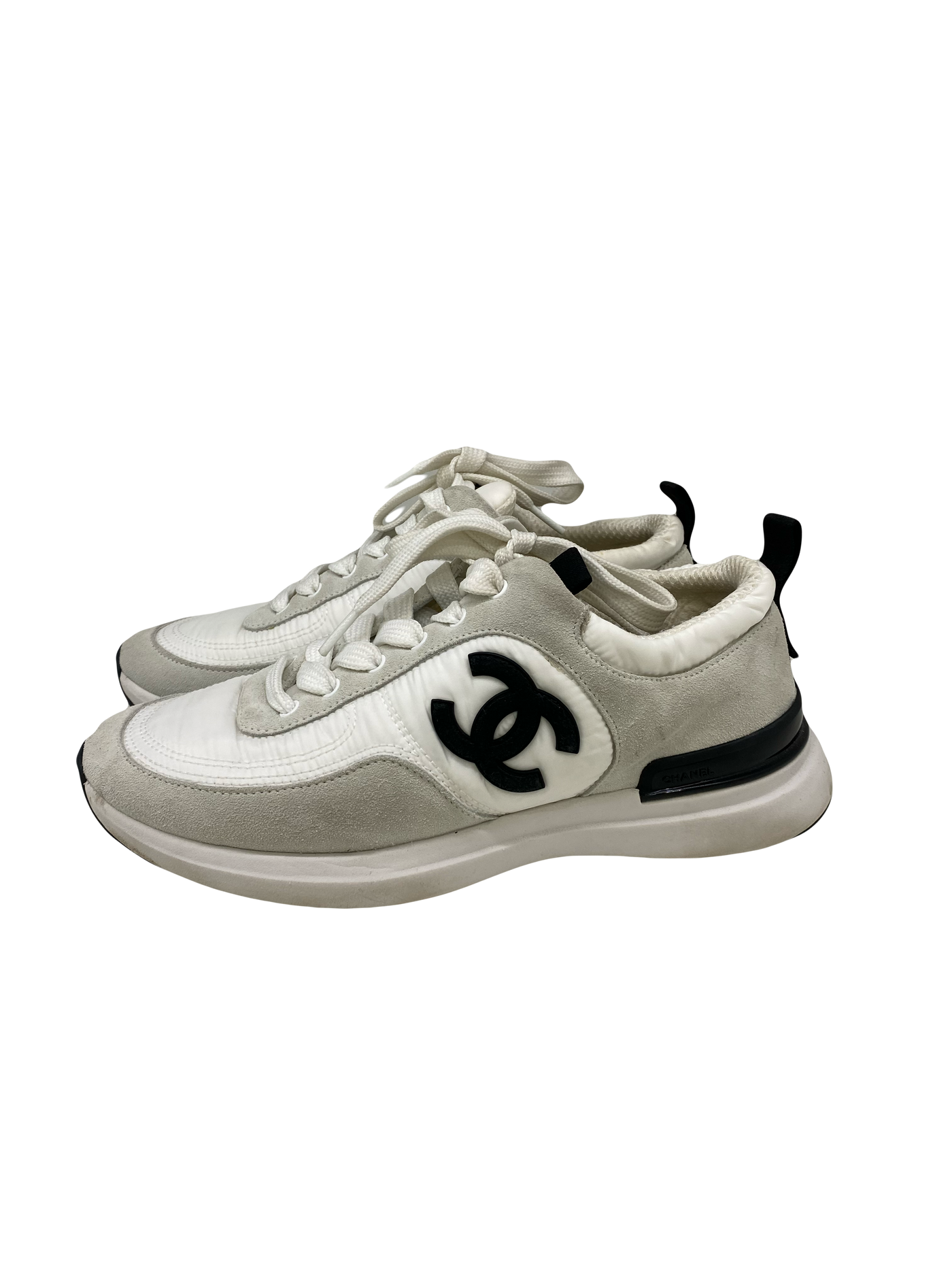 Chanel White & Black Sneakers Size 36.5