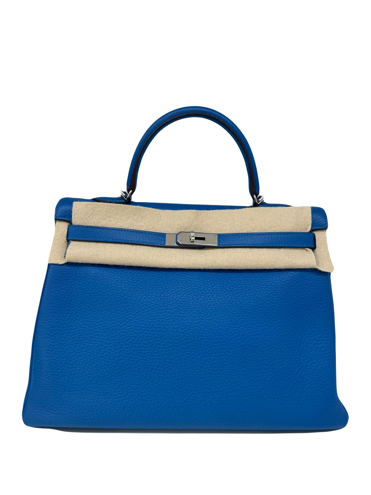 Hermes Kelly 35 Blue Mykonos PHW