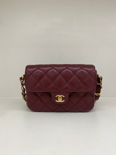 Chanel Small Flap Burgundy Caviar GHW