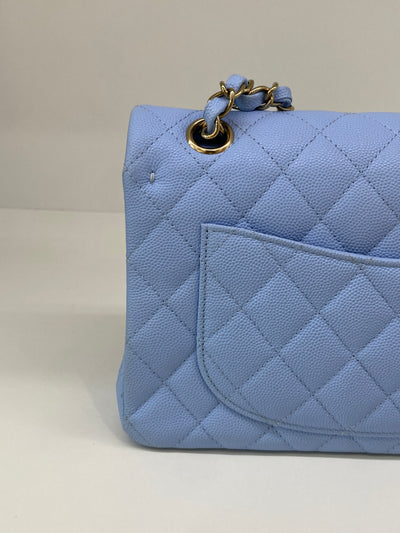 Chanel Small Classic Flap Blue CGHW