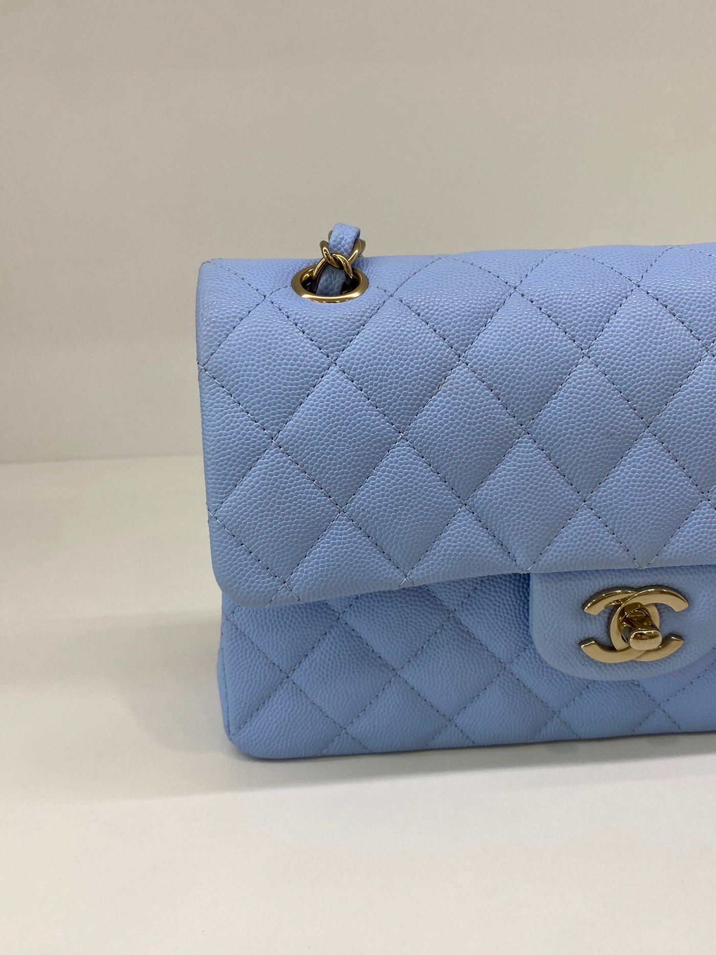 Chanel Small Classic Flap Blue CGHW