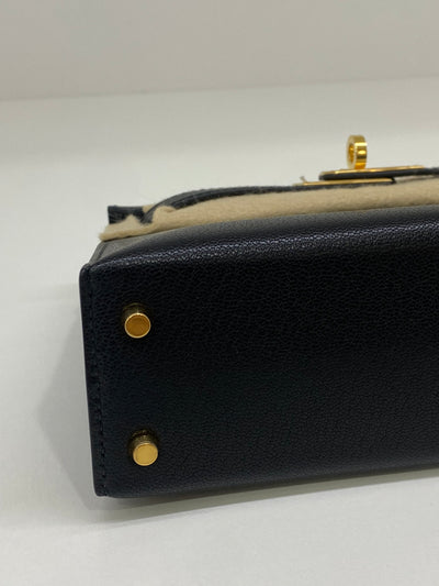 Hermes Mini Kelly Black -Z Stamp Chevre GHW