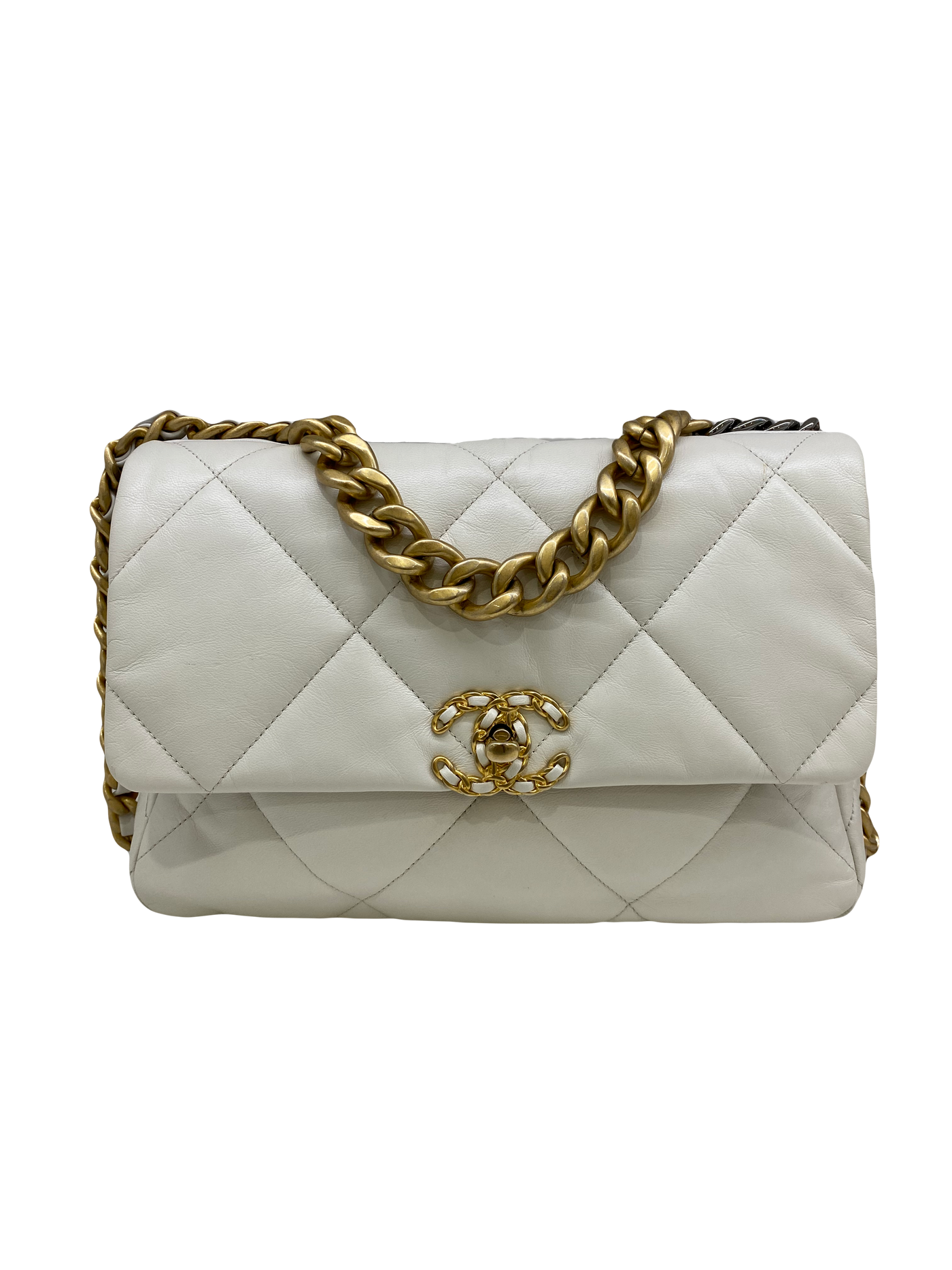 Chanel 19 Bag Large White