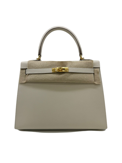 Hermes Kelly 25 Craie GHW