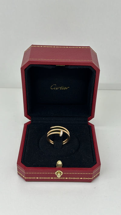 Cartier Juste Un Clou Triple Ring RG Diamonds - size 56