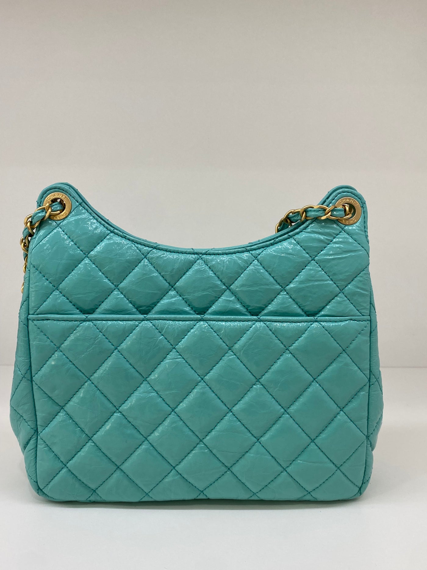 Chanel Hobo Chain Shoulder Bag Blue GHW