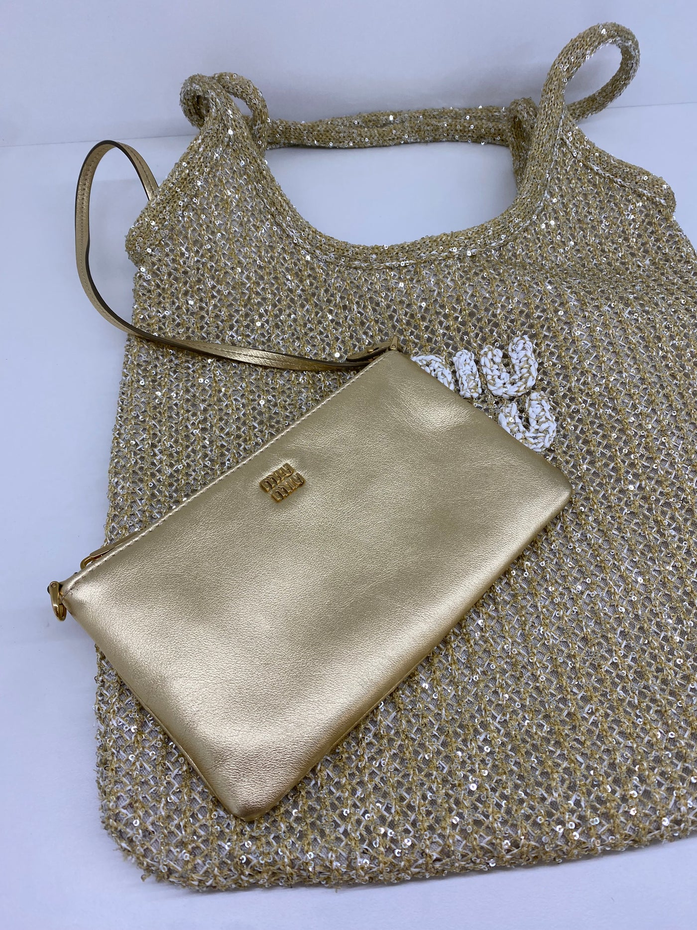 Miu Miu Gold Sequin Tote