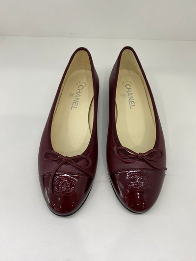 Chanel Ballet Flats Burgundy Size 39.5C