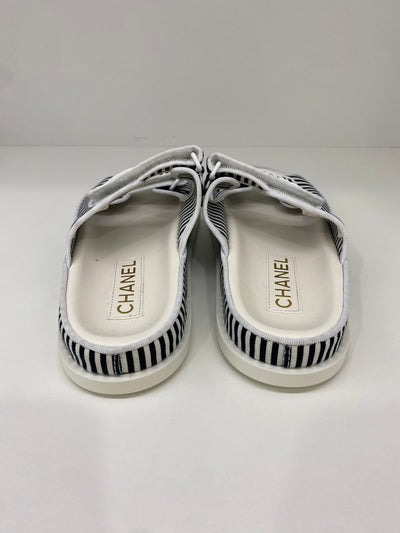 Chanel Dad Sandals Stripe Size 38