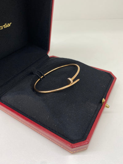 Cartier Juste Un Clou Rose Gold With Diamonds- Small Size 18