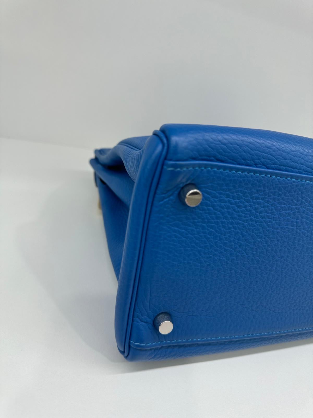 Hermes Kelly 35 Blue Mykonos PHW