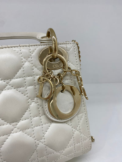 Christian Dior Mini Lady Dior Latte Canage