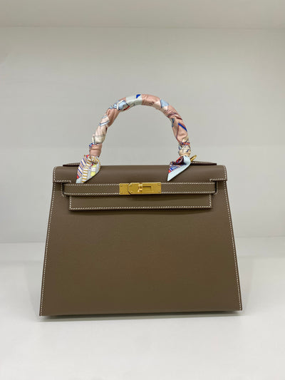 Hermes Kelly 28 Sellier Epsom Etoupe GHW