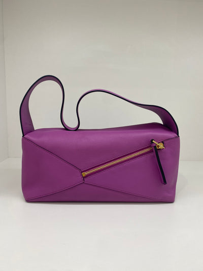 Loewe puzzle hobo shoulder bag purple