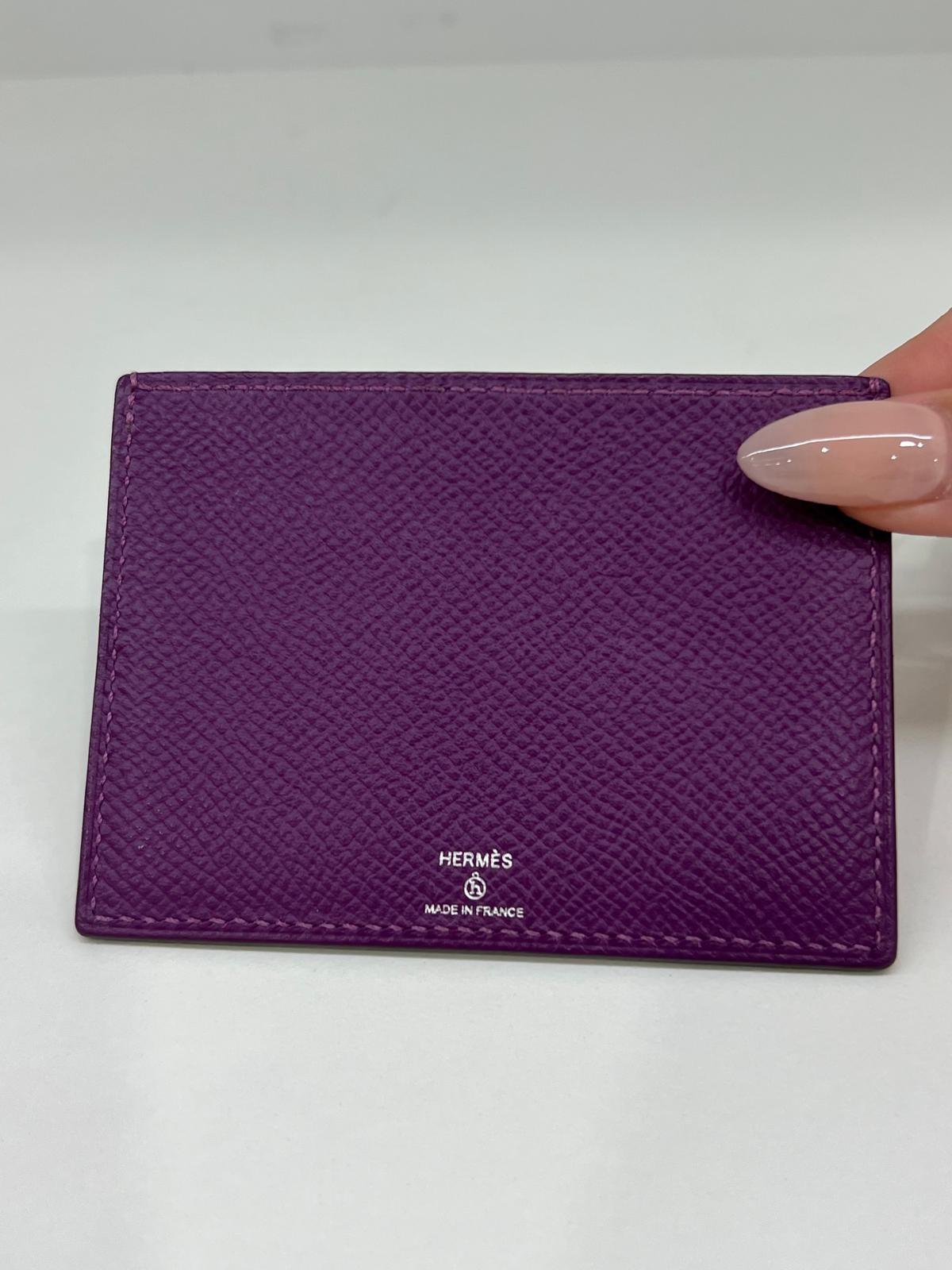 Hermes Petite H Card Wallet Purple/ Green