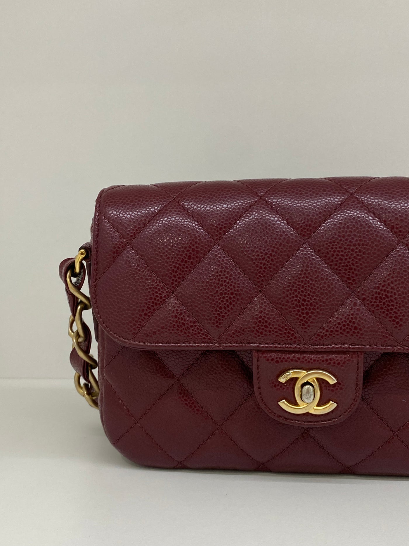 Chanel Small Flap Burgundy Caviar GHW