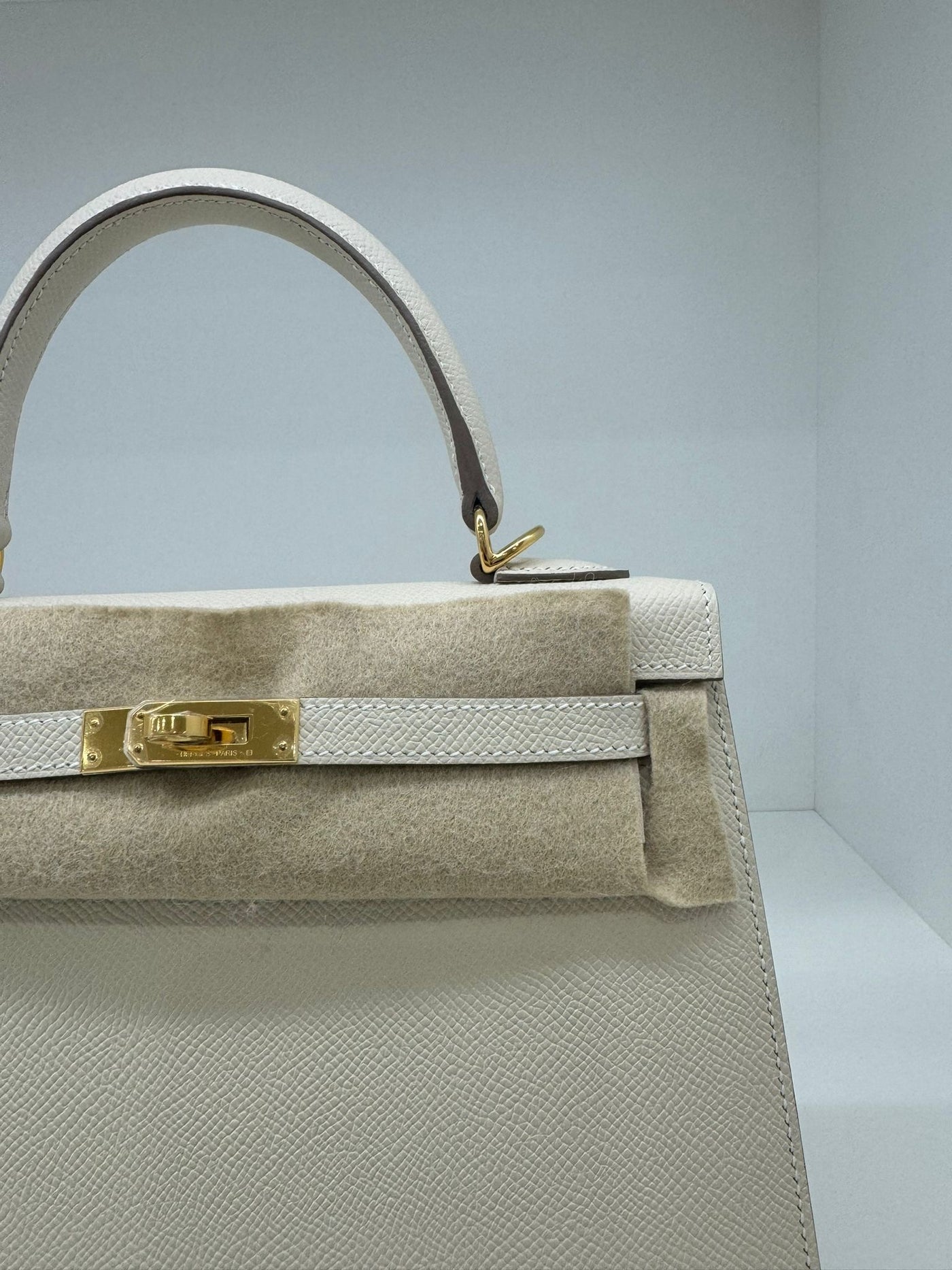 Hermes Kelly 25 Craie GHW