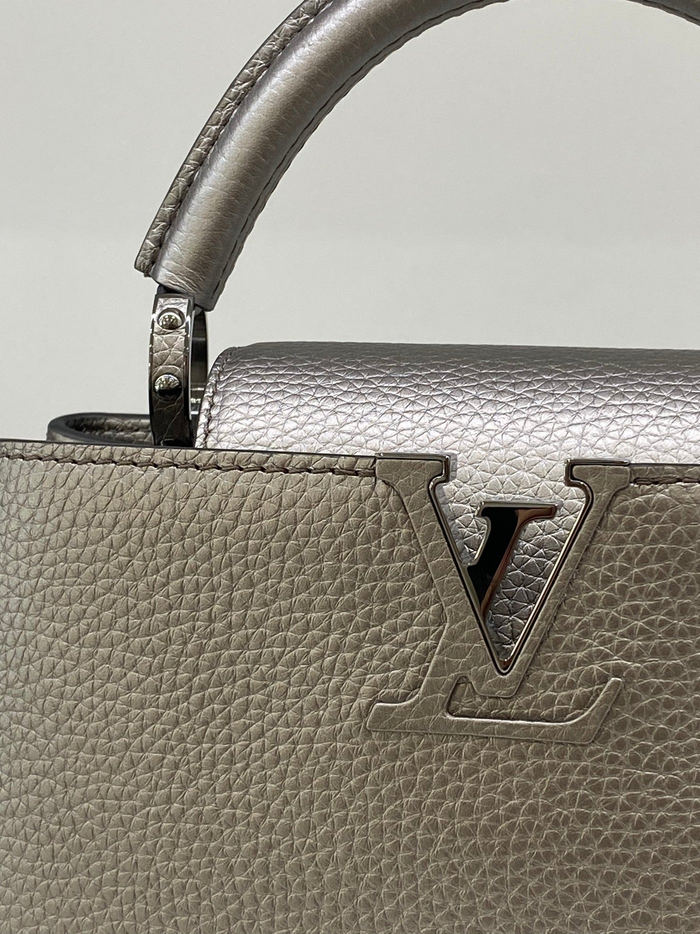 Louis Vuitton Capucine Grey Metallic BB