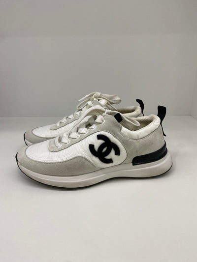 Chanel White & Black Sneakers Size 36.5