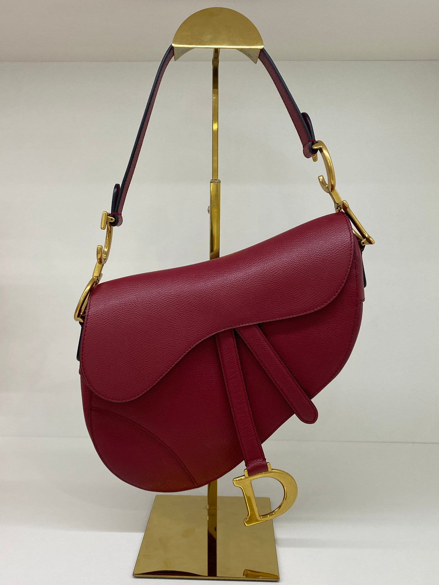 Christian Dior Saddle Bag Burgundy GHW