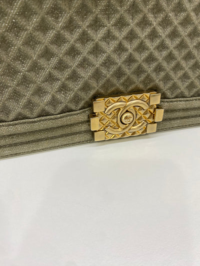 Chanel Denim Boy Bag Olive GHW Medium