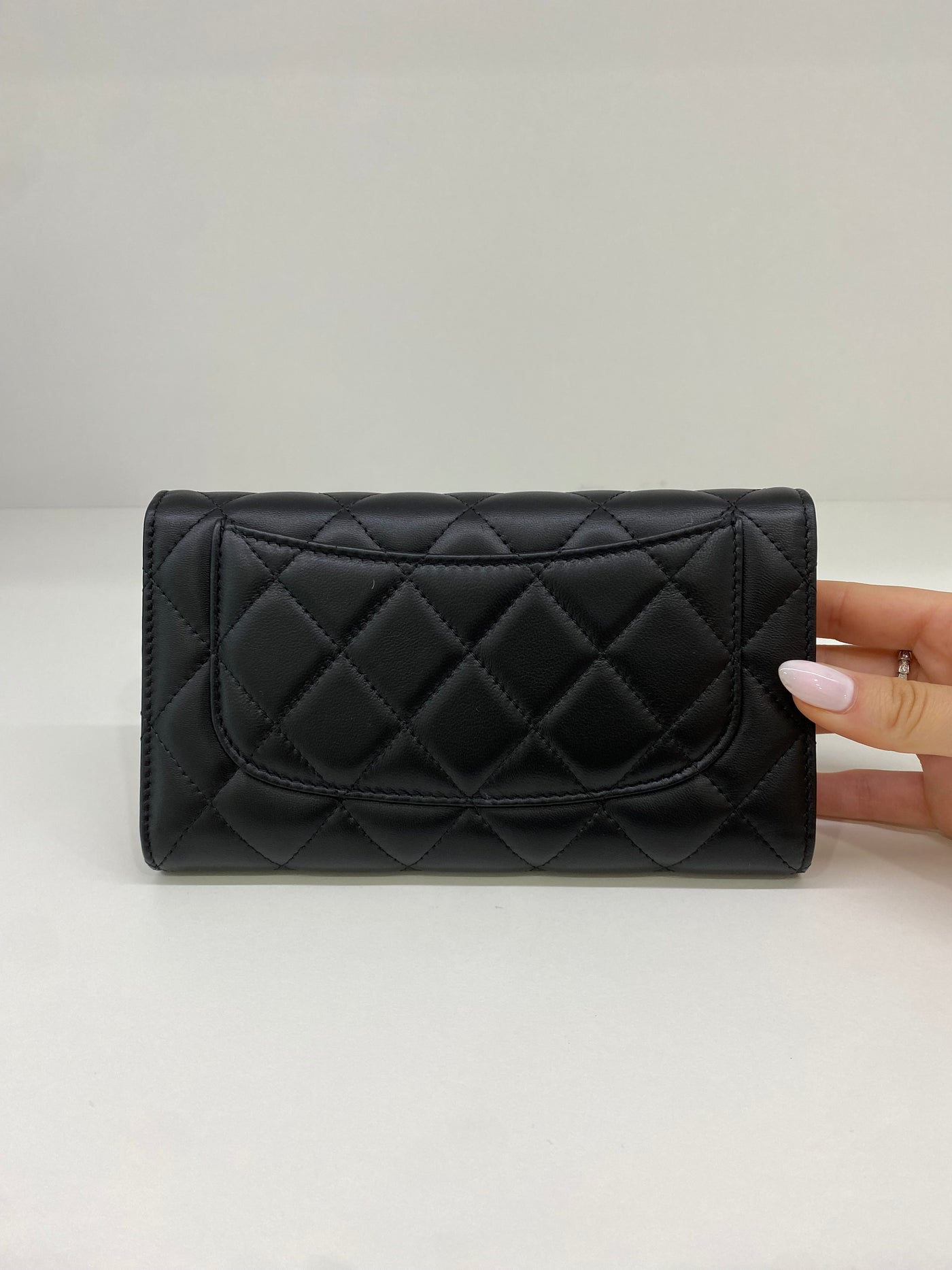 Chanel Classic Flap Wallet Black Lambskin GHW