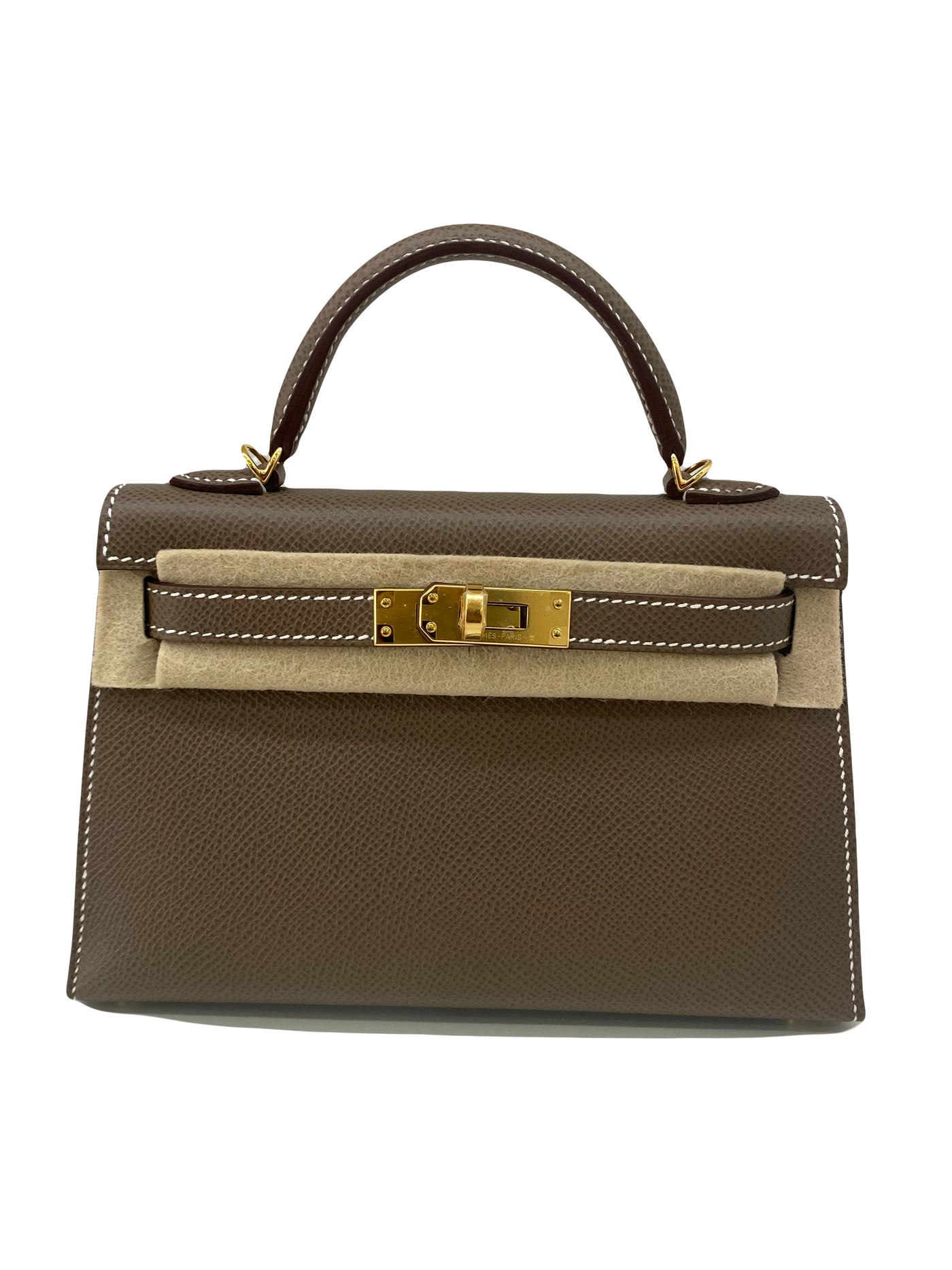 Hermes Mini Kelly Etoupe GHW