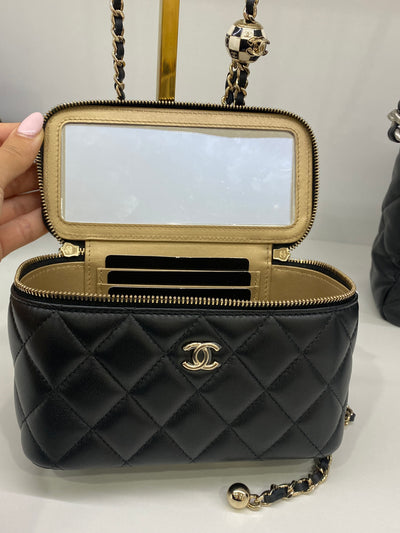 Chanel Rectangle Mini Vanity Black CGHW